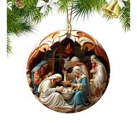 Birth of Jesus Christmas Decoration, Acrylic Nativity Scene, Traditional Acrylic Pendant Craft, Beautifully Carved for Stair Railing, Window, Wall, Car, Rear View Mirror, Family