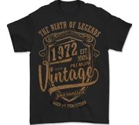 Birth of Legends 53rd Birthday 1972 Mens T-Shirt 100% Cotton Black 2XL