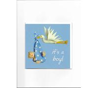 Birth of New Baby Boy Card - Stork