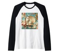 Birth of Venus Cat Parody Renaissance Art Painting Raglan Baseball Tee