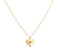 Birth Stone Heart Shaped Necklace With Photo Box Pendant Adjustable Length Neckchain Clavicle Chain Jewelry For Women Anniversary Heart Necklace