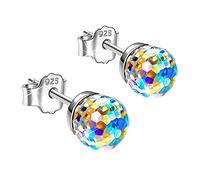 Birthday 6mm Anniversary for Women Gifts Day Women Crystals Christmas Earrings Earrings Seamless Hoop Earrings, one size, Copper, crystal, No Gemstone