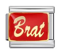 Birthday 9mm Italian Link Charm Compatible With Nomination Bracelet Mum Mom Mother Daughter (Brat Funny Daughter Mother)