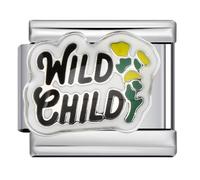 Birthday 9mm Italian Link Charm Compatible With Nomination Bracelet Mum Mom Mother Daughter (Wildchild Mother Daughter Wild Charm)