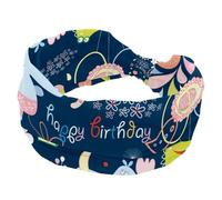 Birthday Animal Blue Headband for Women, Soft Wide Headbands, Non Slip Workout Hairbands for Yoga Fitness Travel Gym, Hair Accessories