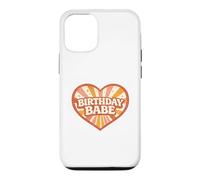 Birthday Babe Retro Groovy Heart Vintage Sunrays Sparkle Case for iPhone 12/12 Pro