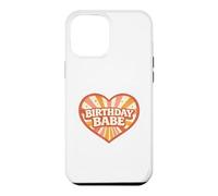 Birthday Babe Retro Groovy Heart Vintage Sunrays Sparkle Case for iPhone 12 Pro Max