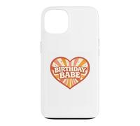 Birthday Babe Retro Groovy Heart Vintage Sunrays Sparkle Case for iPhone 13