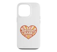 Birthday Babe Retro Groovy Heart Vintage Sunrays Sparkle Case for iPhone 13 Pro