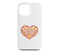 Birthday Babe Retro Groovy Heart Vintage Sunrays Sparkle Case for iPhone 13 Pro Max