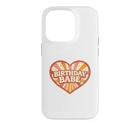 Birthday Babe Retro Groovy Heart Vintage Sunrays Sparkle Case for iPhone 14 Pro