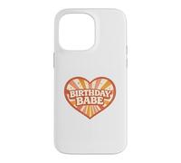 Birthday Babe Retro Groovy Heart Vintage Sunrays Sparkle Case for iPhone 14 Pro Max