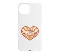 Birthday Babe Retro Groovy Heart Vintage Sunrays Sparkle Case for iPhone 15 Plus