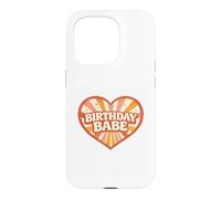 Birthday Babe Retro Groovy Heart Vintage Sunrays Sparkle Case for iPhone 15 Pro