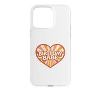 Birthday Babe Retro Groovy Heart Vintage Sunrays Sparkle Case for iPhone 15 Pro Max