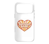 Birthday Babe Retro Groovy Heart Vintage Sunrays Sparkle Case for iPhone 17 Pro Max