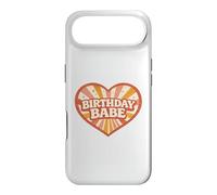 Birthday Babe Retro Groovy Heart Vintage Sunrays Sparkle Case for iPhone Air