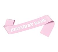 Birthday Babe Sash for Women Birthday Gift for Girl Daughter Friend Sister Pink Satin with Silver Foil Letter Teenager Sweet 16 21st 30th 40th 50th Gifts Birthdays Sash Party Favour