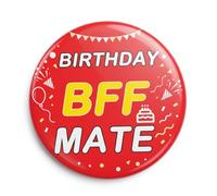 Birthday Badge, Funny Rude Novelty Gift, 76mm Metal Pin, Clear Box