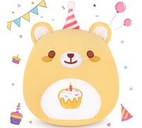 Birthday Bear Plush Pillow Kawaii Plush Bear Stuffed Animal Plush Toy, Stuffed Bear Cushion Doll Cuddly Toys Soft Animal Plush Pillow Cute Sofa Decoration for Boys Girls Adults Birthday Gift, 23cm