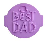 Birthday Best Dad HF07 - Embosser/Stamp for Fondant, Icing, Cupcake, Cake, Decoration, Purple