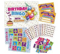 Birthday Bingo Party Game for Children Adults - Premium Quality Bingo Calling Cards Pre-Cut for up to 40 Games and Winner Certificates - Party Favour Supplies, School Classroom Games, Family Activity