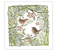 Birthday/Blank Greeting Card For Him/Her - Male/Female - Artistic Birds and Foliage Design - General Card Suitable for Birthday and Other Occasions - Made in the UK - Eco-Friendly