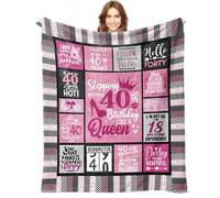 Birthday Blanket Birthday Gifts for Women - Stepping into 40th Birthday Like A Queen 50" X 60" Soft Throw Blanket - Best Happy 40th Birthday Gifts for Women 40th Woman Birthday Gift Ideas
