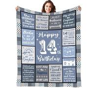 Birthday Blanket Gifts for 14 Years Old Girls Boys, Personalised Birthday Flanell Blanket Decorations Gifts for 14 Years Old Girls Boys Daughter Son Best Friends, Bestie, Sister, Niece 50"x60"