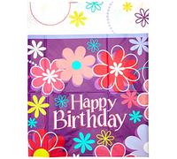 Birthday Blossoms Rectangular Multicolor Plastic Table Cover (137cm x 213cm) 1 Piece - Premium, Easy-Clean, Festive Design for Party Decorations