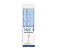 Birthday Blue Glitz Ice Fountains - Vibrant & Sparkling Celebration Candles - Perfect for Cakes & Parties - 3ct