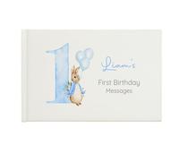 Birthday Blue Rabbit Guest Book & Sign | Boys Son | Memory Book Personalised | 1st 2nd 3rd 4th Birthday Wishes | Party Baby Messages | One Two Three Four (Guest Book (Personalised))
