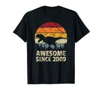 Birthday Born 2009 T-Rex Dinosaur Awesome Tyrannosaurus T-Shirt