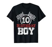 Birthday Boy 10 Ten Race Car 10th Birthday Racing Car Driver T-Shirt