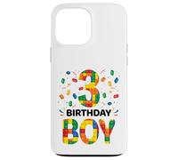 Birthday Boy 3 Year Old 3rd Birthday Block Building Brick Case for iPhone 13 Pro Max