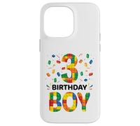 Birthday Boy 3 Year Old 3rd Birthday Block Building Brick Case for iPhone 14 Pro Max