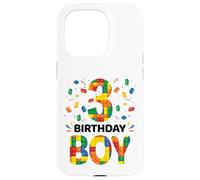 Birthday Boy 3 Year Old 3rd Birthday Block Building Brick Case for iPhone 15 Pro