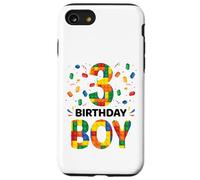 Birthday Boy 3 Year Old 3rd Birthday Block Building Brick Case for iPhone SE (2020) / 7/8