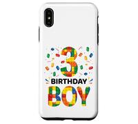 Birthday Boy 3 Year Old 3rd Birthday Block Building Brick Case for iPhone XS Max