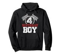 Birthday Boy 4 Four Race Car 4th Birthday Racing Car Driver Pullover Hoodie