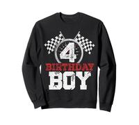 Birthday Boy 4 Four Race Car 4th Birthday Racing Car Driver Sweatshirt