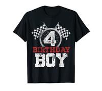 Birthday Boy 4 Four Race Car 4th Birthday Racing Car Driver T-Shirt