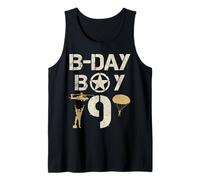 Birthday Boy 9 Year Old Soldier Birthday Party Army B-Day Tank Top