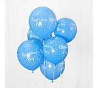 Birthday Boy Blue 12-inch Latex Party Balloons (6 Pack)