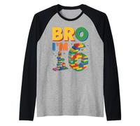 Birthday Boy Bro I’m 6 Year Old Building Blocks Brick Raglan Baseball Tee