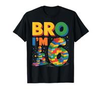 Birthday Boy Bro I’m 6 Year Old Building Blocks Brick T-Shirt