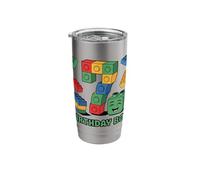 Birthday Boy Building Blocks Brick Theme Party 7th Birthday Stainless Steel Insulated Tumbler