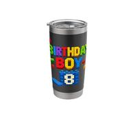 Birthday Boy Building Blocks Brick Theme Party 8th Birthday Stainless Steel Insulated Tumbler