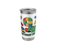 Birthday Boy Building Blocks Brick Theme Party 9th Birthday Stainless Steel Insulated Tumbler