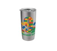 Birthday Boy Building Blocks Brick Theme Party 9th Birthday Stainless Steel Insulated Tumbler